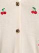 Cardigan en maille avec broderies de cerises, Vanille, Packshot image number 2