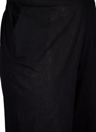 Pantalon ample en lin et coton mélangés, Black, Packshot image number 2