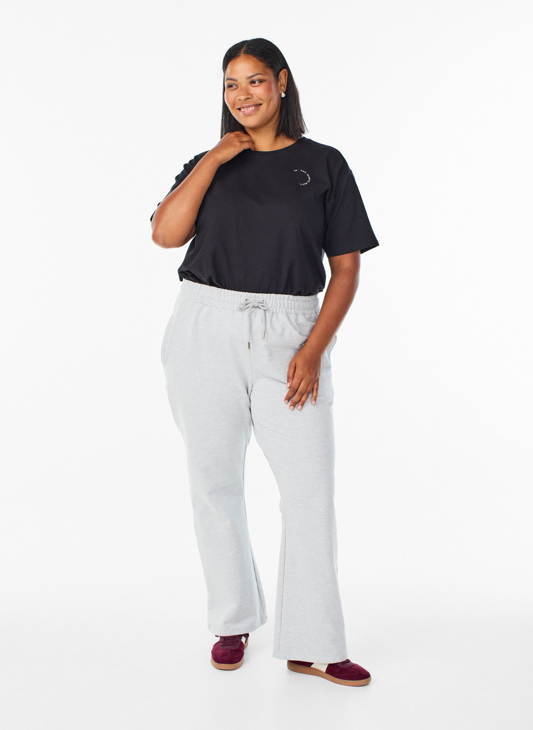 Zizzi T-shirt sportif en coton bio, Noir, Model image number 1