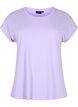 T-shirt met korte mouwen van katoenmix, Paars, Packshot image number 0