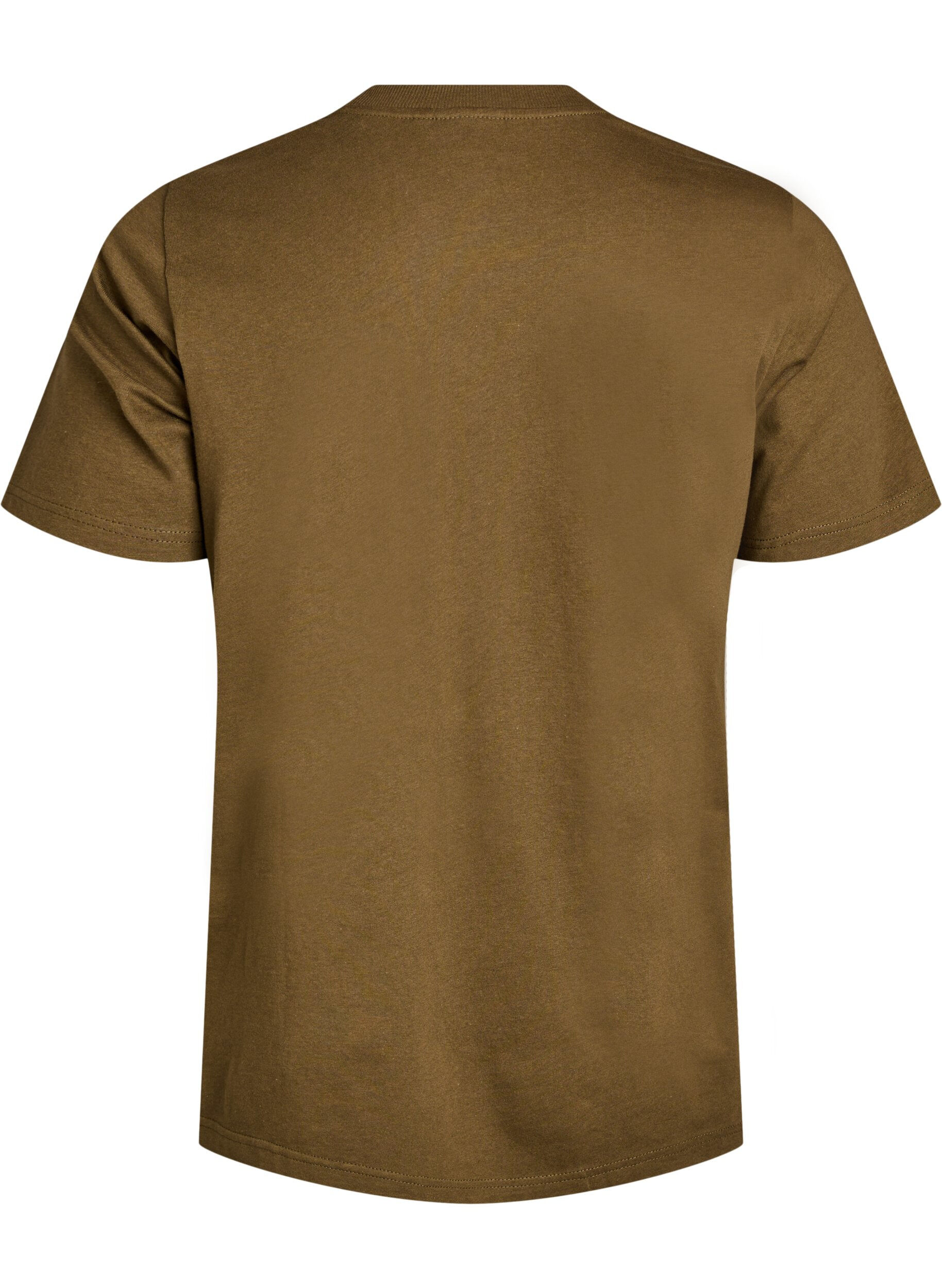 ZizziBasic katoenen T-shirt met ronde hals, Groen, Packshot image number 1