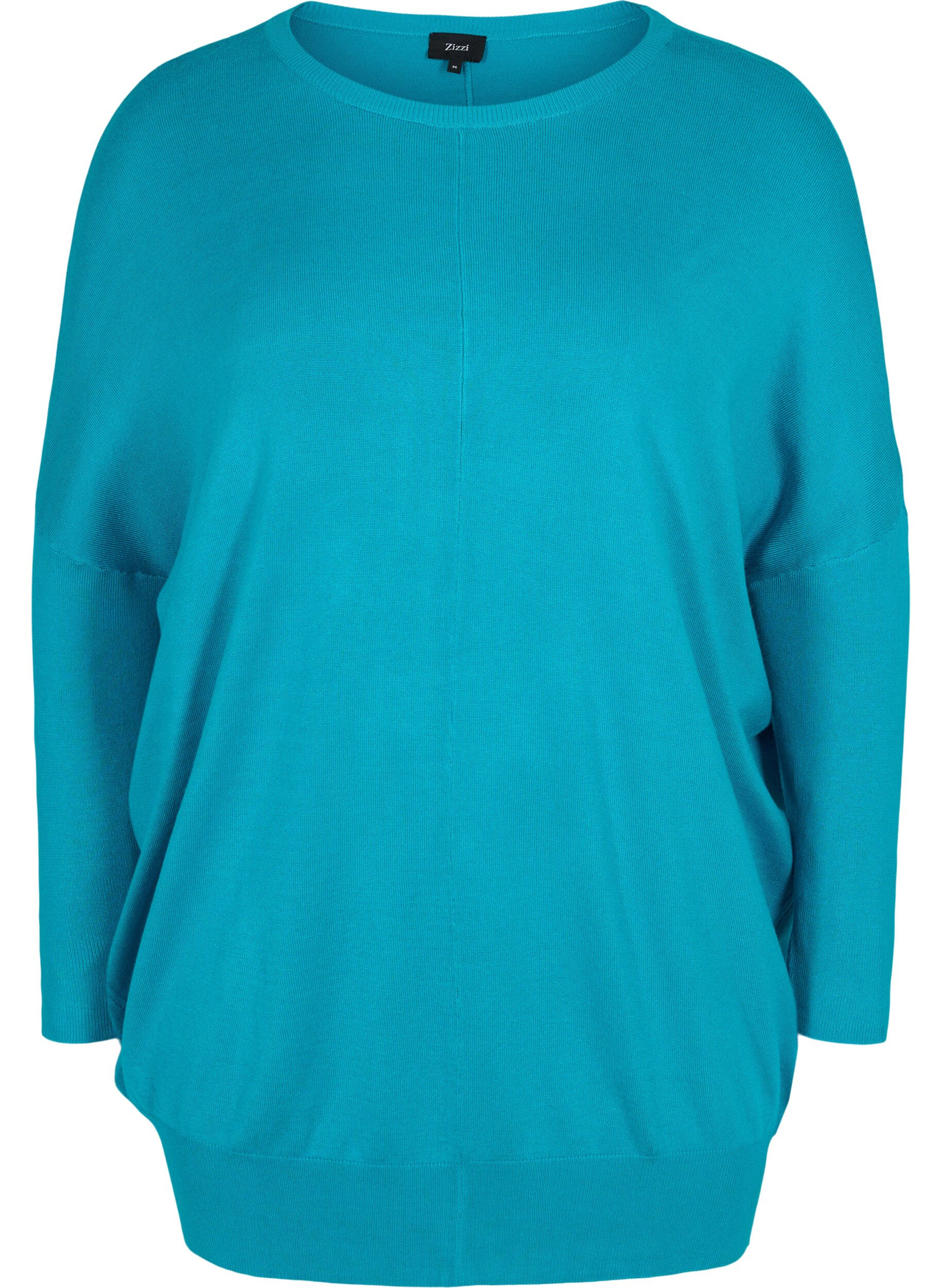 ZizziGebreide tuniek in viscosemix, Capri Breeze, Packshot image number 0