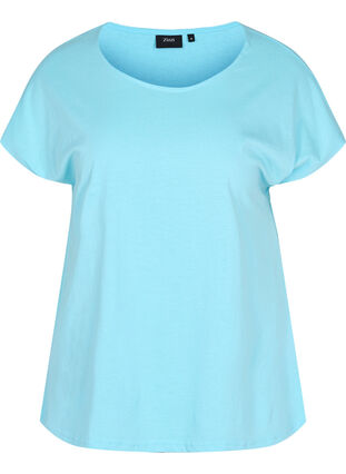 T-shirt en mélange coton, Blue Topaz, Packshot image number 0