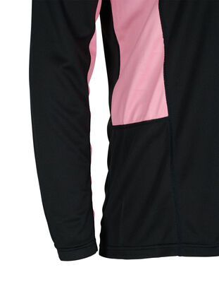 Sous-pull de ski à rayures contrastées, Black w. Sea Pink, Packshot image number 3