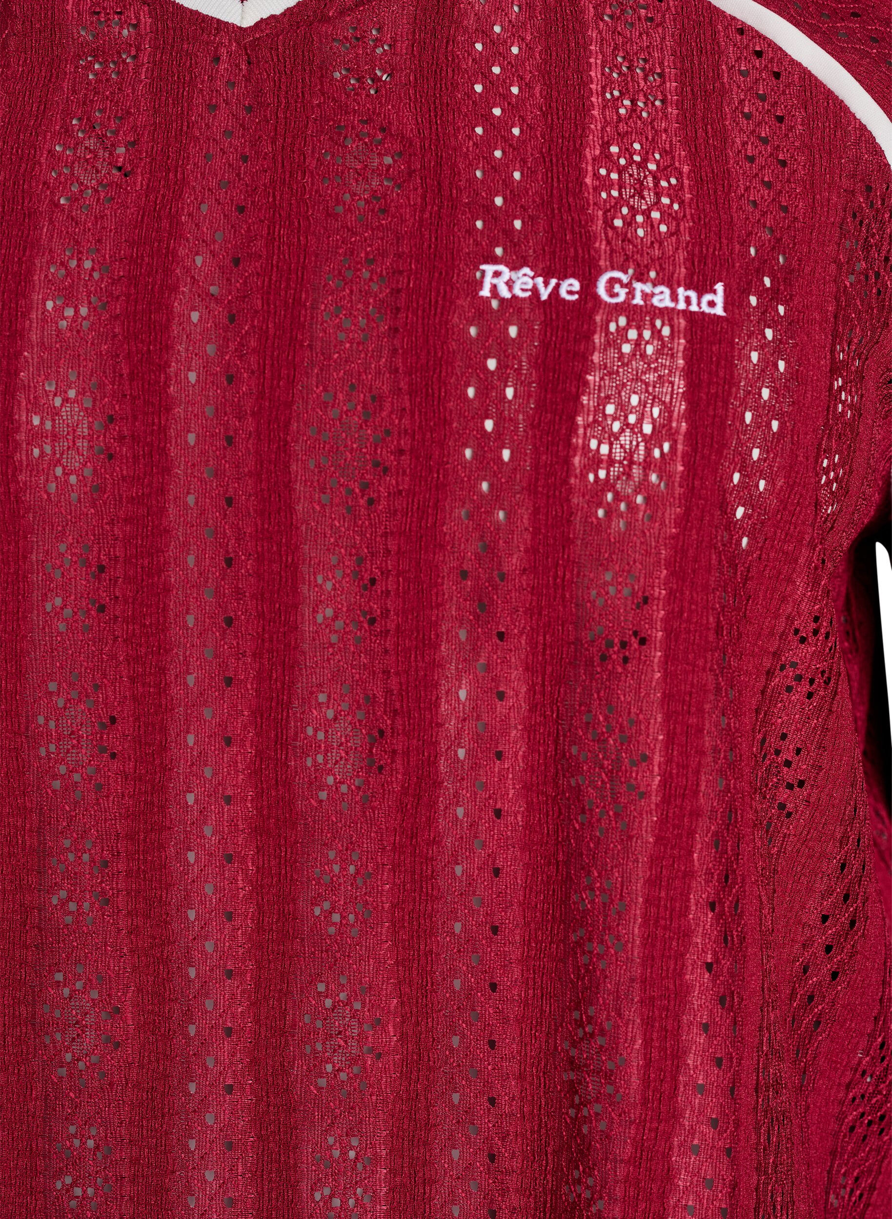 ZizziJersey blouse met een textuur en contrasterende details, Rood, Packshot image number 2