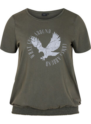 T-shirt en coton bio avec smocks, Ivy Acid Eagle AS S, Packshot image number 0
