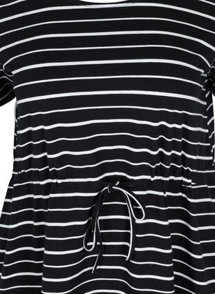 Tunique en coton à manches courtes, Black/White Stripe , Packshot image number 2