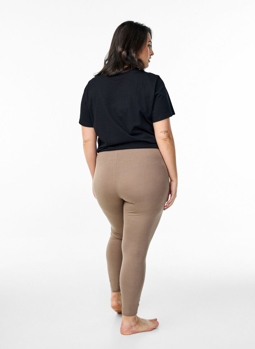 Leggings basiques en viscose, Marron, Model image number 2