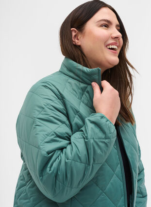 Veste légère matelassée avec fermeture éclair et poches, Sagebrush Green, Model image number 2