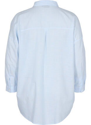 Chemise de nuit rayée en coton, White w. Blue Stripe, Packshot image number 1