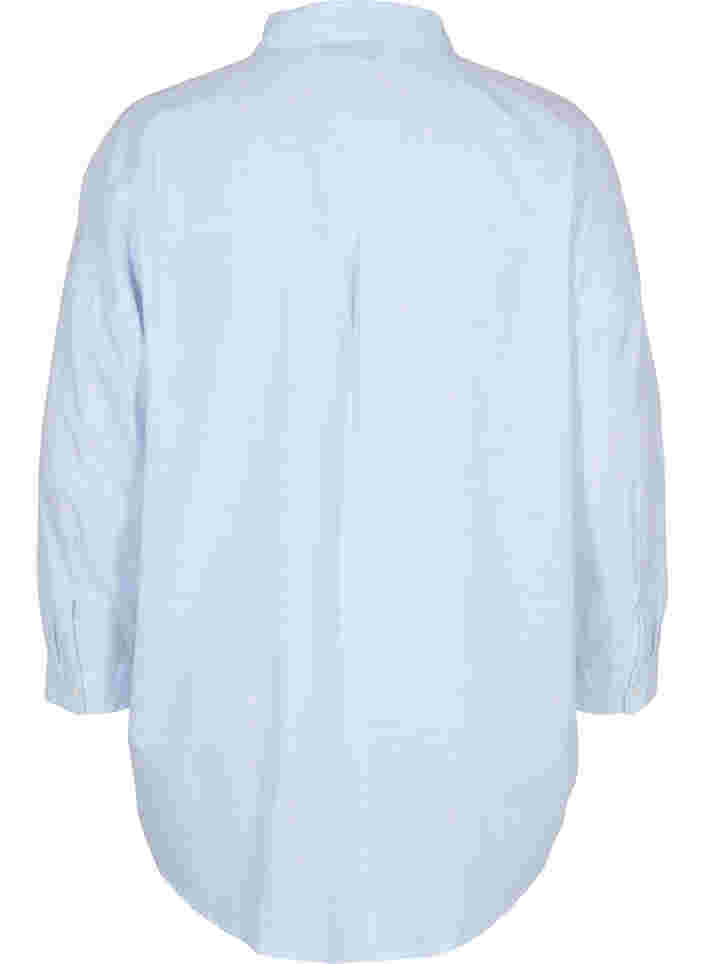 Chemise de nuit rayée en coton, White w. Blue Stripe, Packshot image number 1