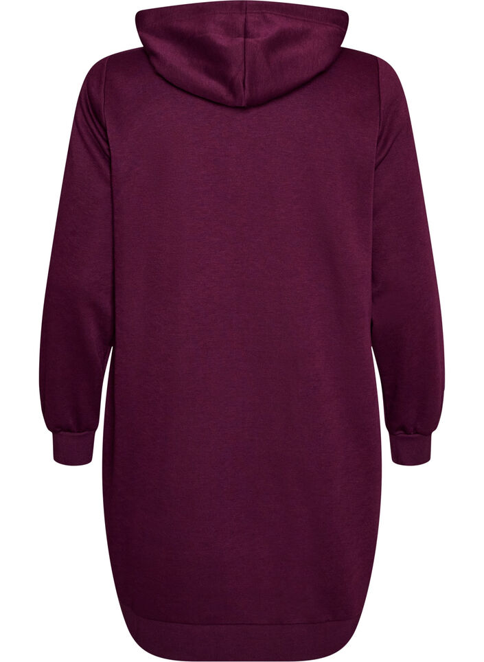 Lange hoodie met ritssluiting en zakken, Paars, Packshot image number 1