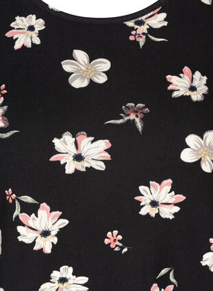 Robe fleurie à manches longues, Black white flower , Packshot image number 2
