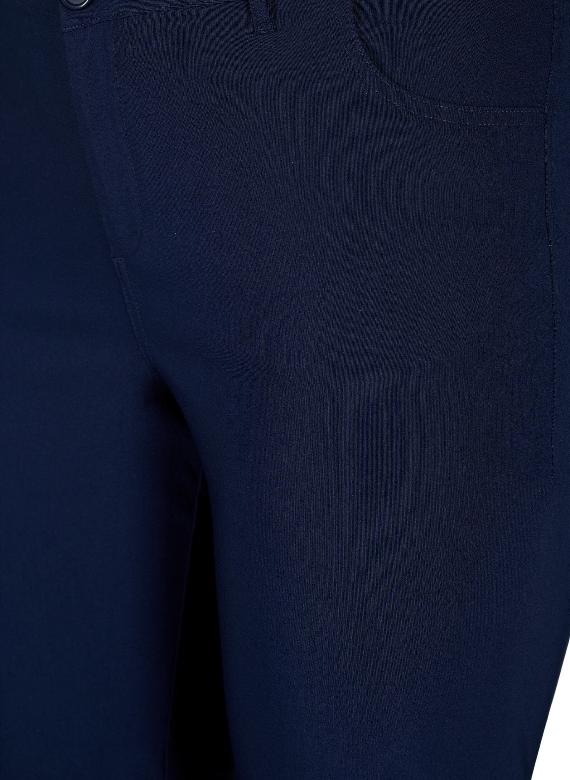ZizziKlassieke broek in viscosemix, Blauw, Packshot image number 2
