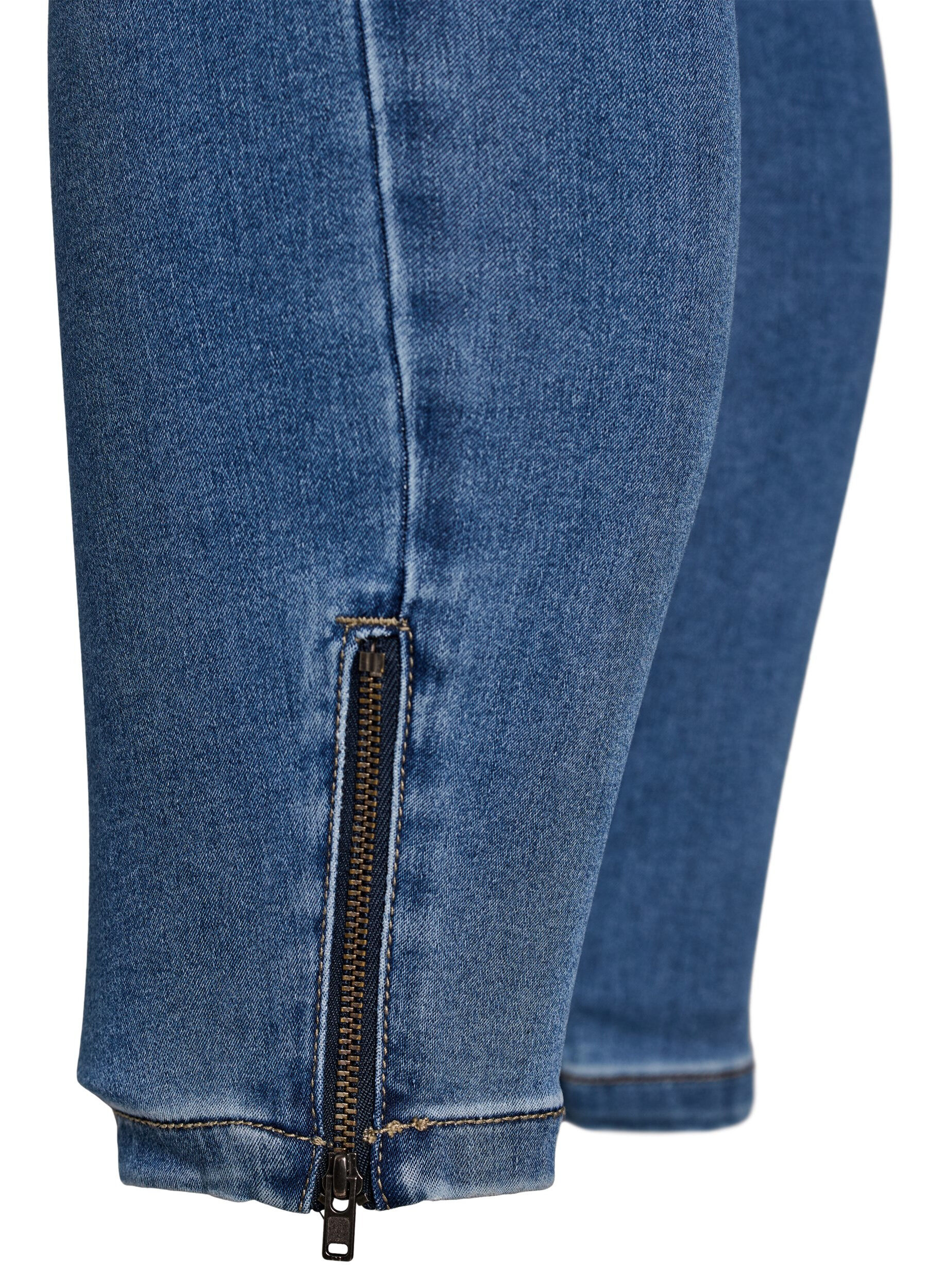 ZizziJean crop Amy avec d&eacute;tails zipp&eacute;s, Bleu, Packshot image number 4