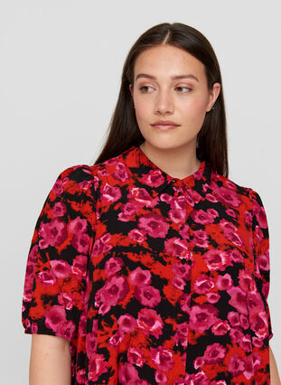 Viscose maxi-jurk met bloemen, RED FLOWER AOP, Model image number 2