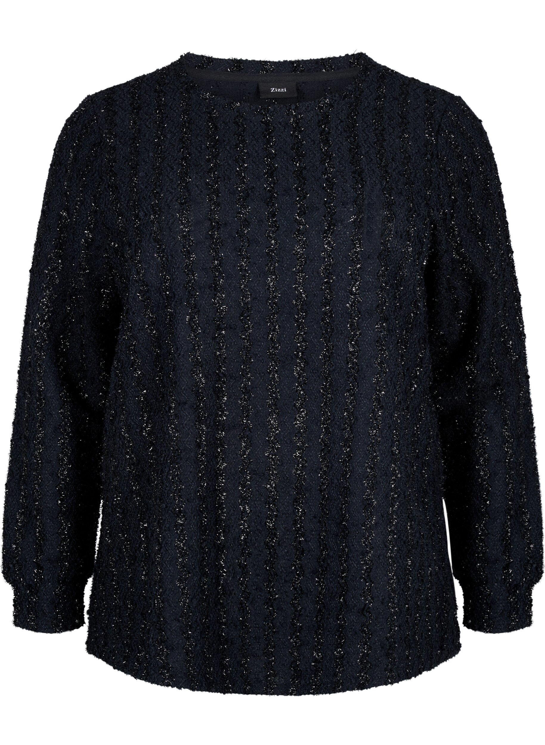 Zizzi Chemisier &agrave; structure scintillante, Noir, Packshot image number 0