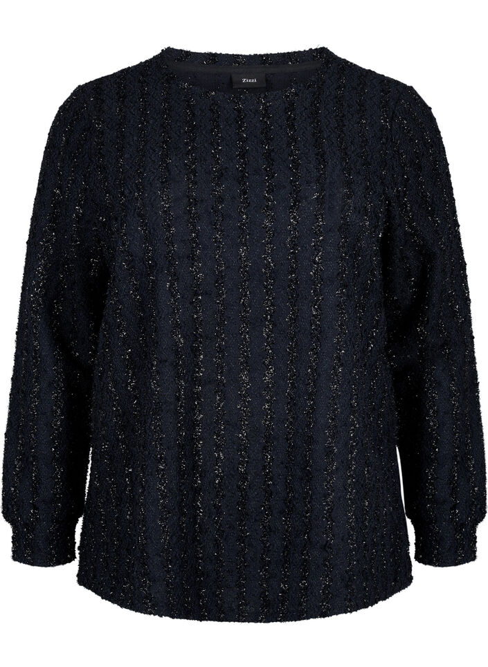 Chemisier à structure scintillante, Noir, Packshot image number 0