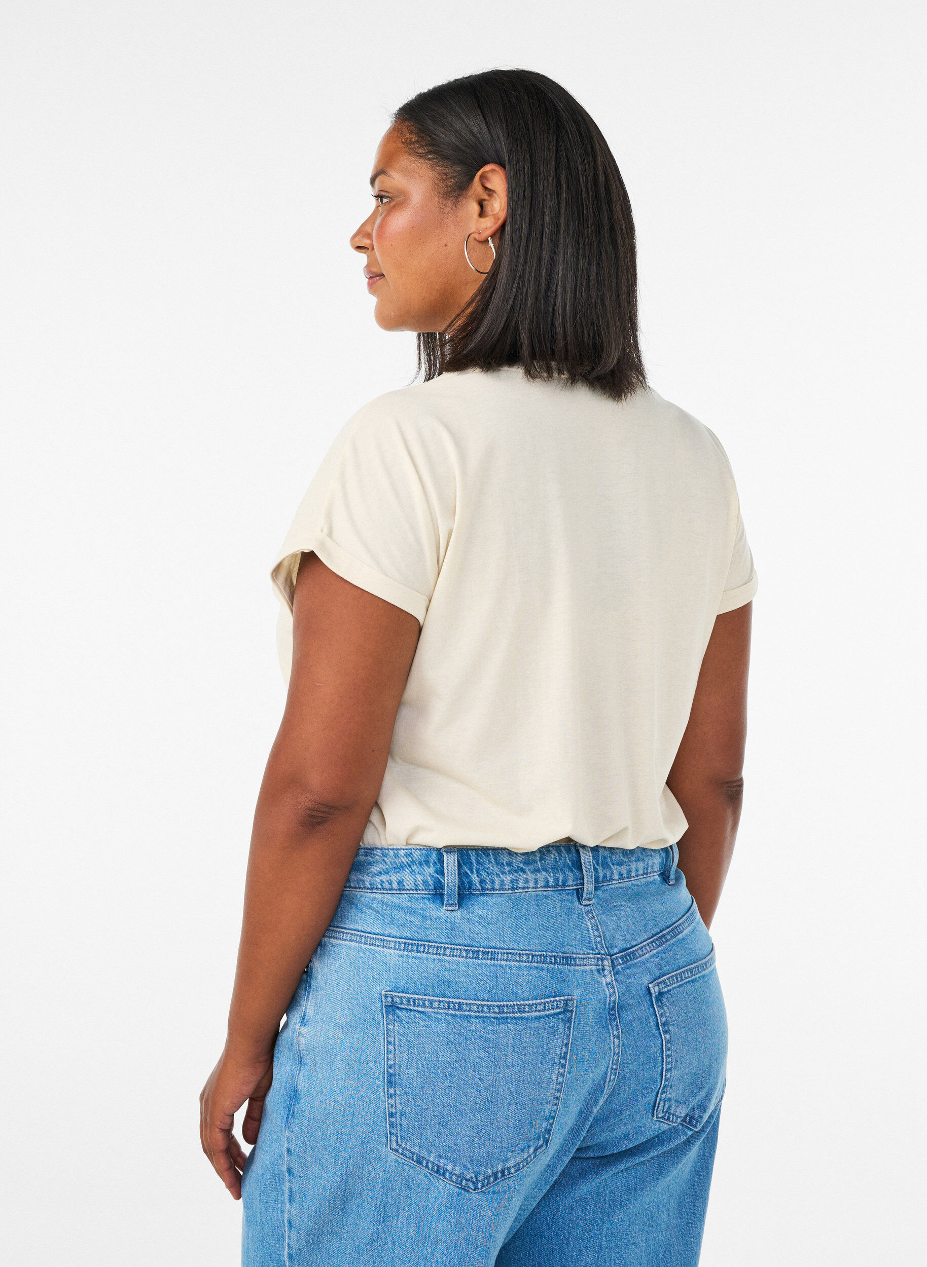 ZizziT-shirt avec imprim&eacute; d&eacute;coratif sur le devant, Vanille, Model image number 2