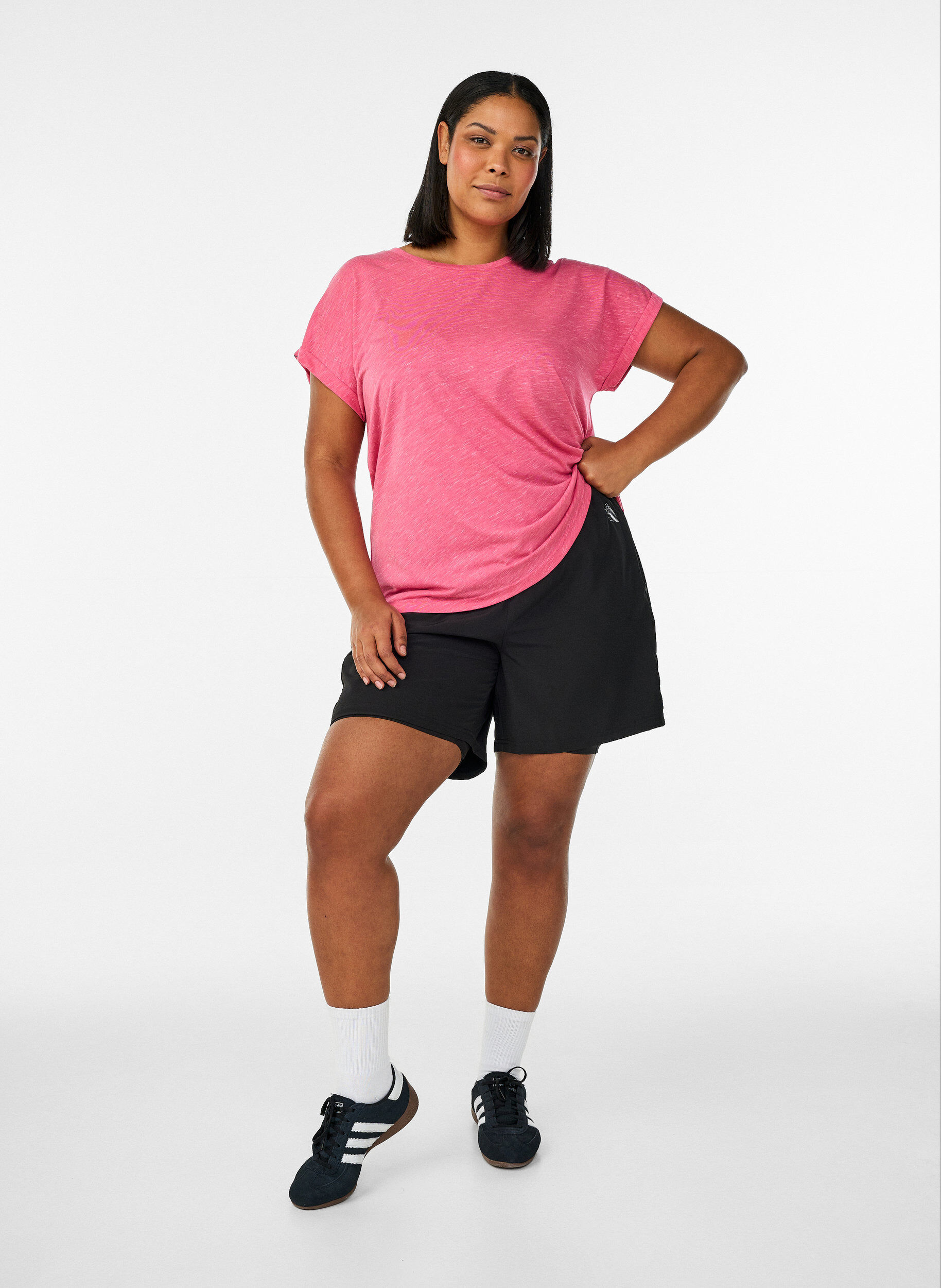 ZizziLosse workout T-shirt met korte mouwen, Roze, Model image number 1