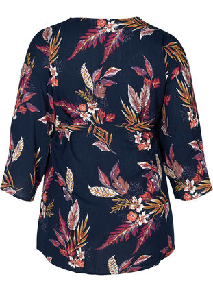 Viscose kimono met bloemenprint en striksluiting, Indian Summer Flower, Packshot image number 1