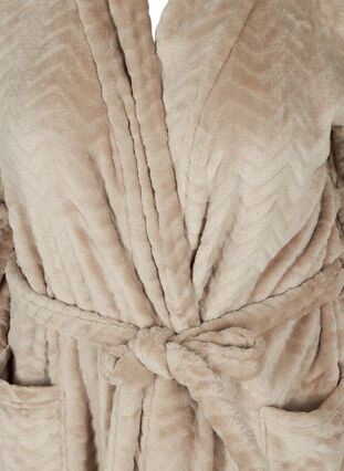 Peignoir court à motifs avec poches, Cuban Sand, Packshot image number 2