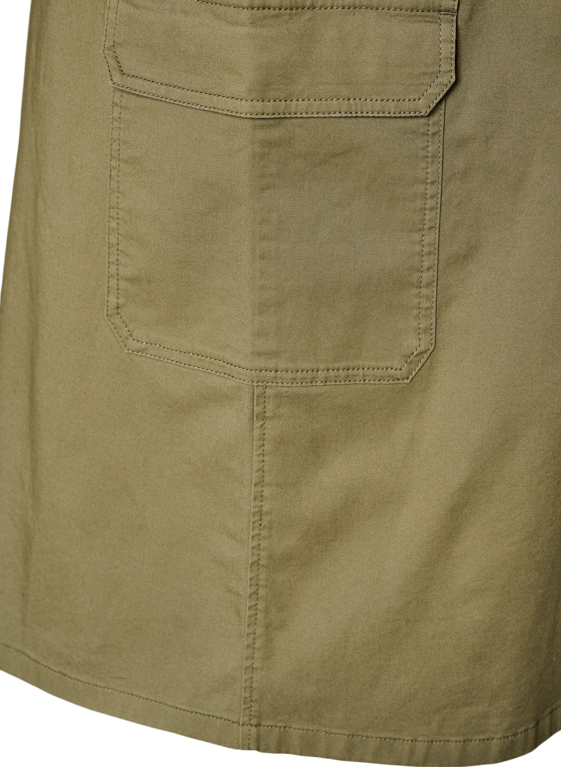 ZizziJupe cargo en coton avec fente &agrave; l'arri&egrave;re, Vert, Packshot image number 3