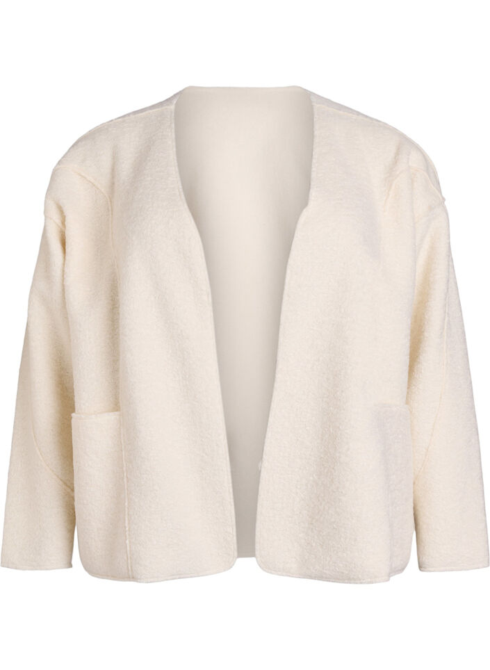 Losvallend vest met zakken, Vanille, Packshot image number 0