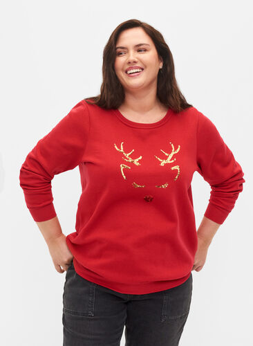 Sweat-shirt de Noël, Tango Red Deer, Model image number 0