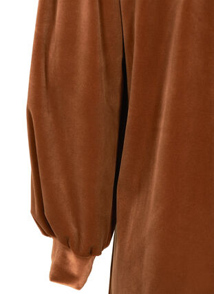 Robe en velours à manches longues bouffantes, Brown ASS, Packshot image number 3