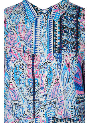 Chemise longue en viscose à imprimé cachemire, Blue Pink Paisley , Packshot image number 2