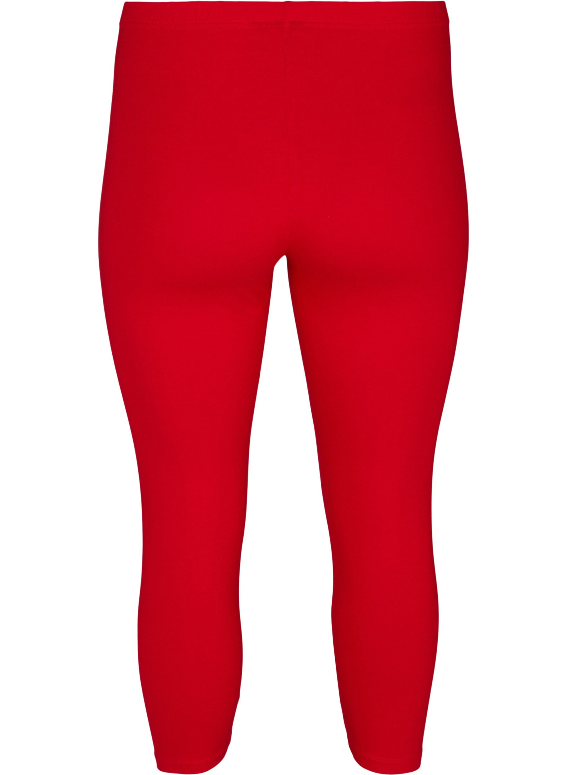 ZizziBasic 3/4 legging, Tango Red, Packshot image number 1