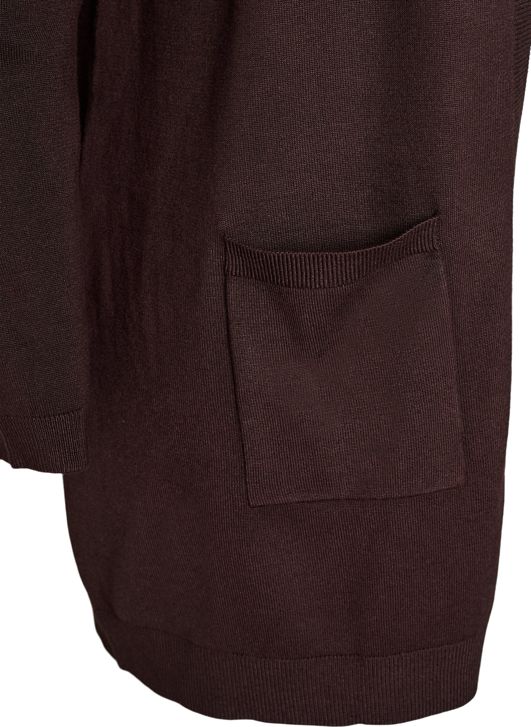 ZizziLang gebreid vest van een viscose mix, Bruin, Packshot image number 2