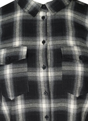 Geruite blouse met  borstzakken, Black checked, Packshot image number 2