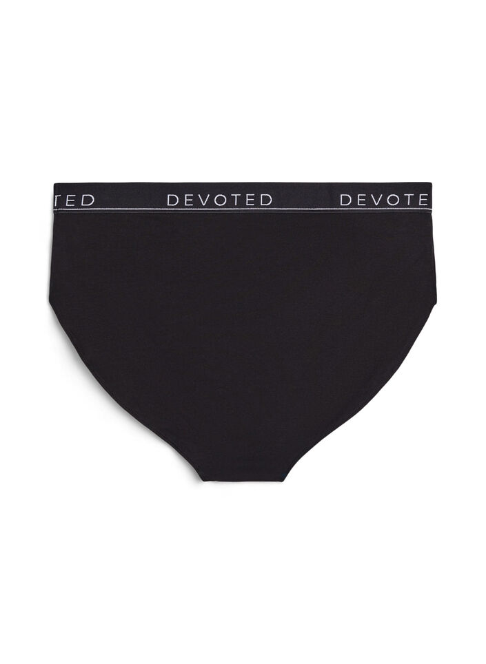 Culotte en coton &agrave; taille r&eacute;guli&egrave;re, Noir, Packshot image number 1