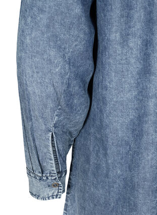 Longue chemise en lyocell, Dark blue denim, Packshot image number 3