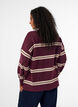 Blouse en maille avec doubles rayures contrastantes, Bordeaux, Model image number 2