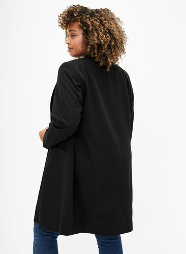 Klassieke lange blazer, Black, Model image number 1