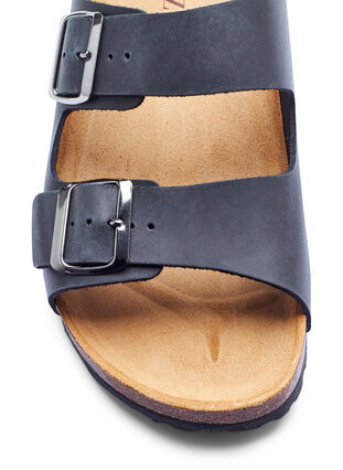 Sandales en cuir avec boucles réglables, Black, Packshot image number 2