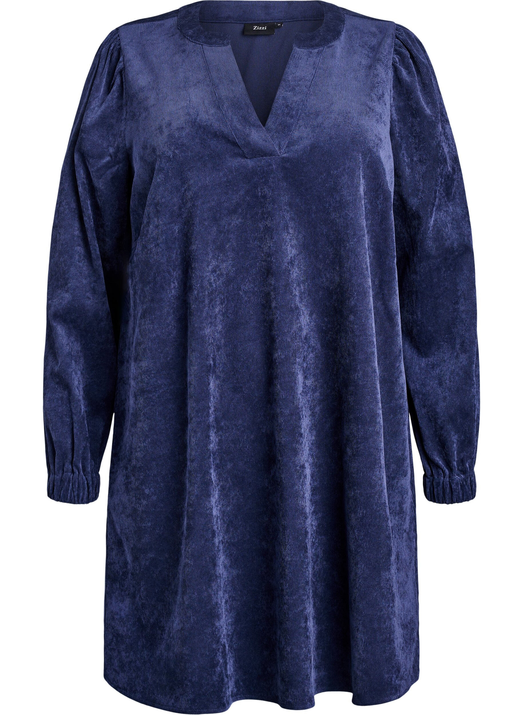 Robe courte en velours &agrave; manches longues