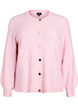Cardigan in zacht breisel met goudkleurige knopen, Roze, Packshot image number 0