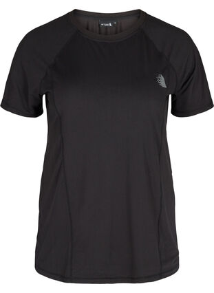 T-shirt d'entraînement de couleur unie avec détails réfléchissants, Black, Packshot image number 0