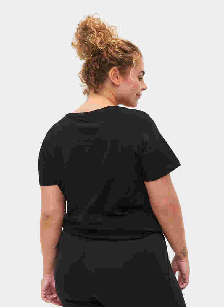 T-shirt de sport avec imprimé, Black w. stripe run, Model image number 1