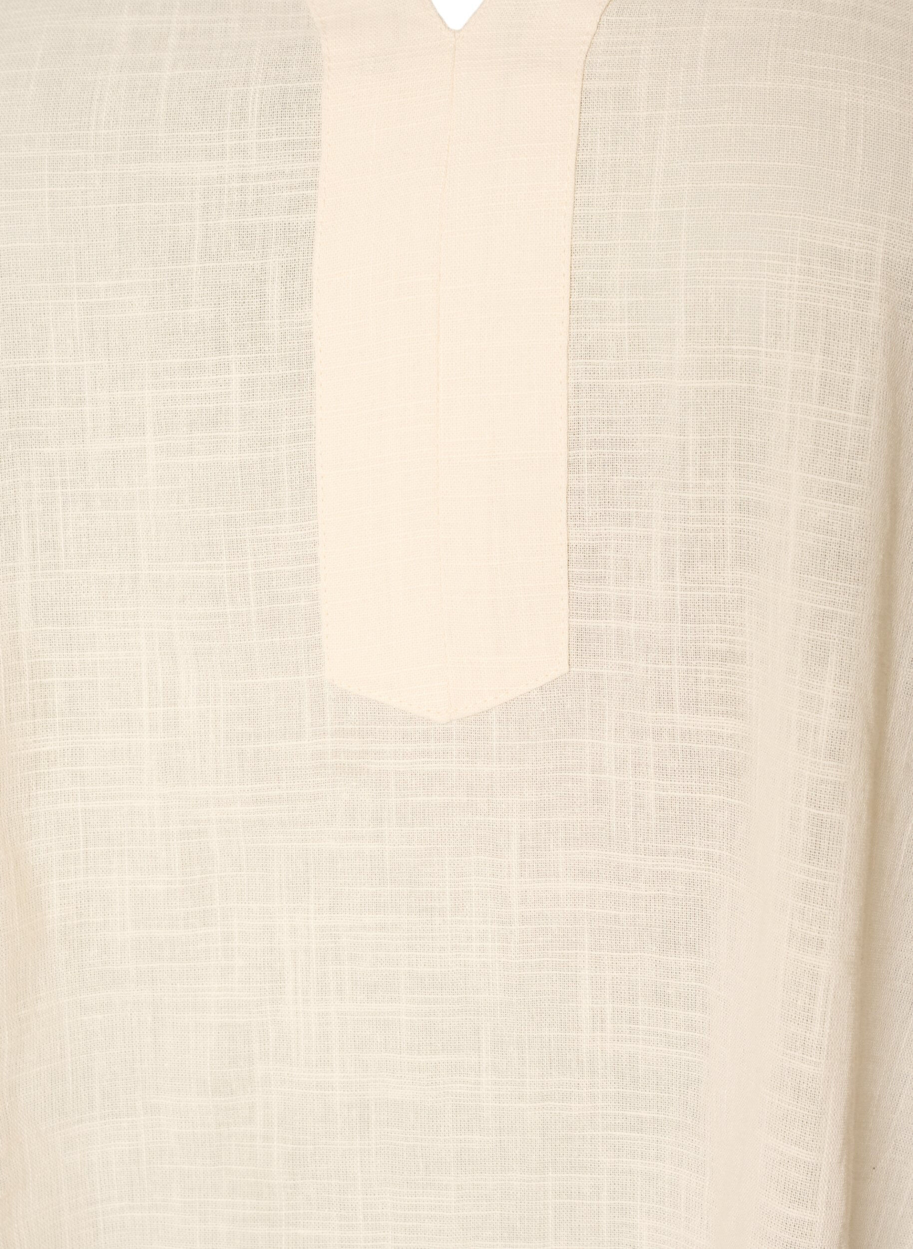 ZizziKatoenen tuniek met V-hals, Vanille, Packshot image number 2