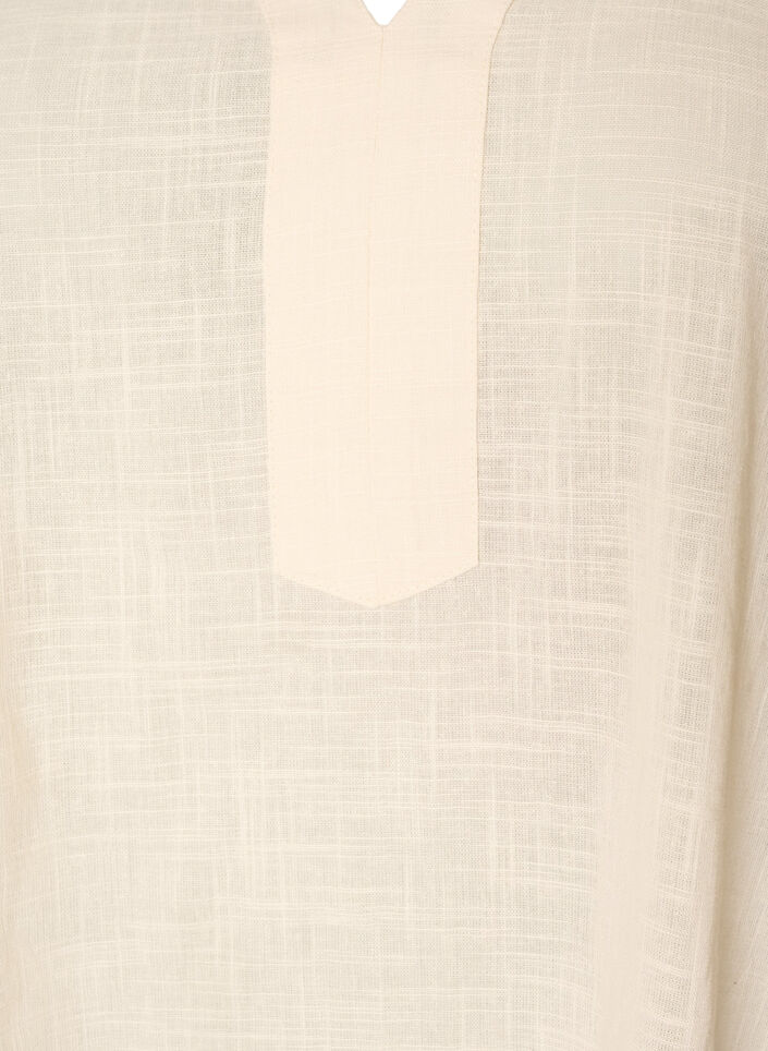 Katoenen tuniek met V-hals, Vanille, Packshot image number 2
