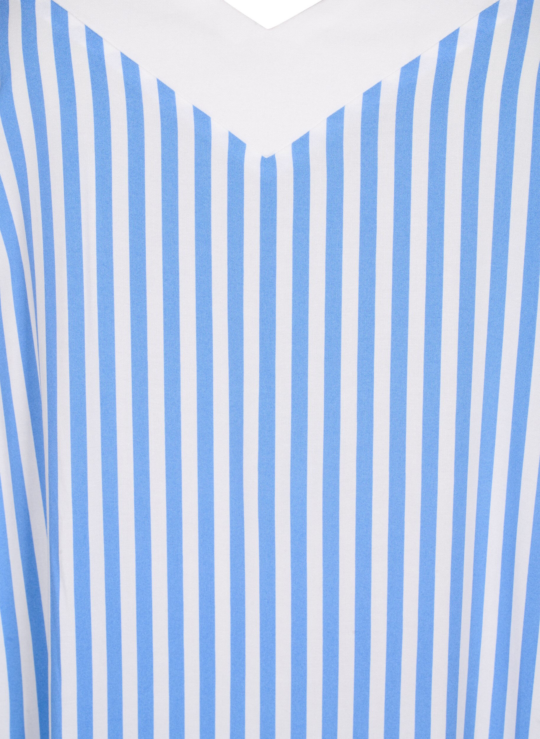 ZizziFLASH - Gestreepte bandjesjurk van viscose, L. Blue White Stripe, Packshot image number 2