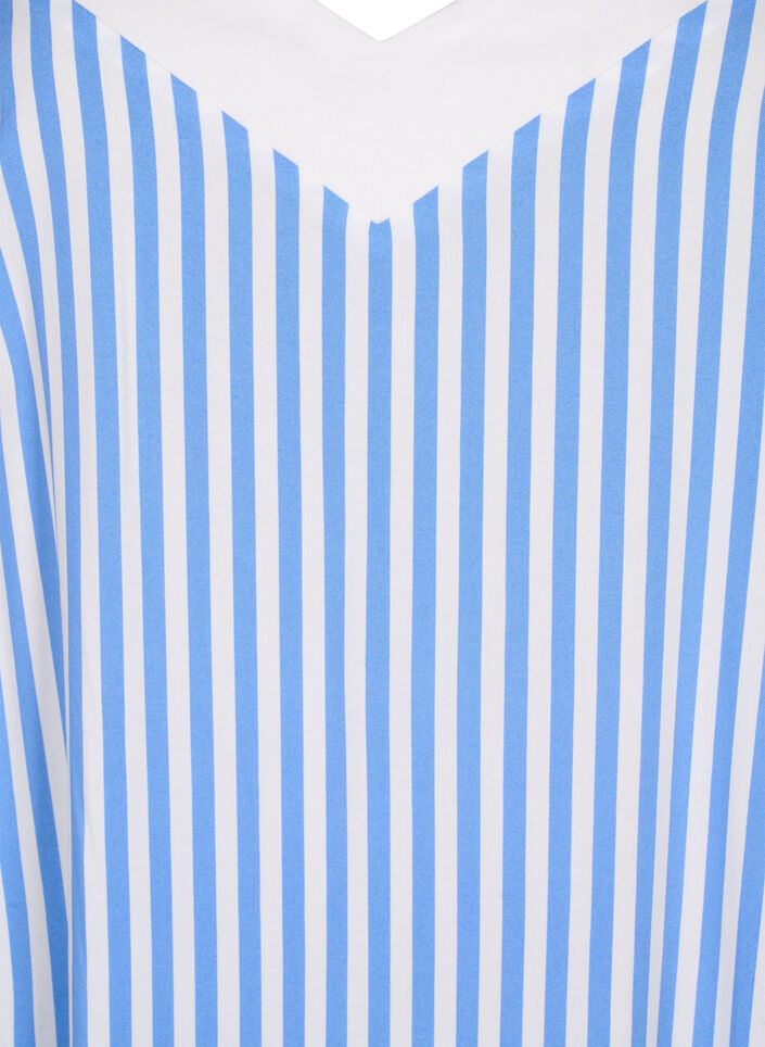 FLASH - Gestreepte bandjesjurk van viscose, L. Blue White Stripe, Packshot image number 2