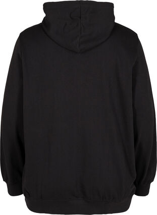 Cardigan sweat avec capuche et poche, Black, Packshot image number 1