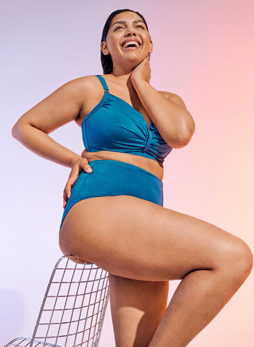 Bas de bikini taille haute avec imprimé, Ink Blue, Image image number 0