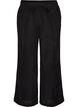 Pantalon en velours c&ocirc;tel&eacute; &agrave; coupe ample et taille haute, Noir, Packshot image number 0
